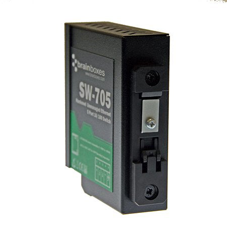 Brainboxes SW-705 network switch Unmanaged Fast Ethernet (10/100) DIN rail Black, Green