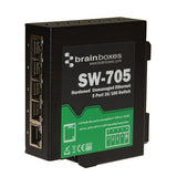Brainboxes SW-705 network switch Unmanaged Fast Ethernet (10/100) DIN rail Black, Green