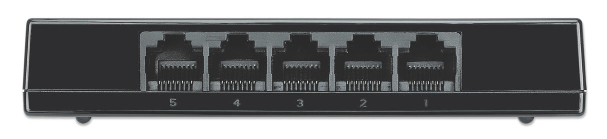 Intellinet 5-Port Gigabit Ethernet Switch Desktop Size, Plastic, IEEE 802.3az (Energy Efficient Ethernet), Black