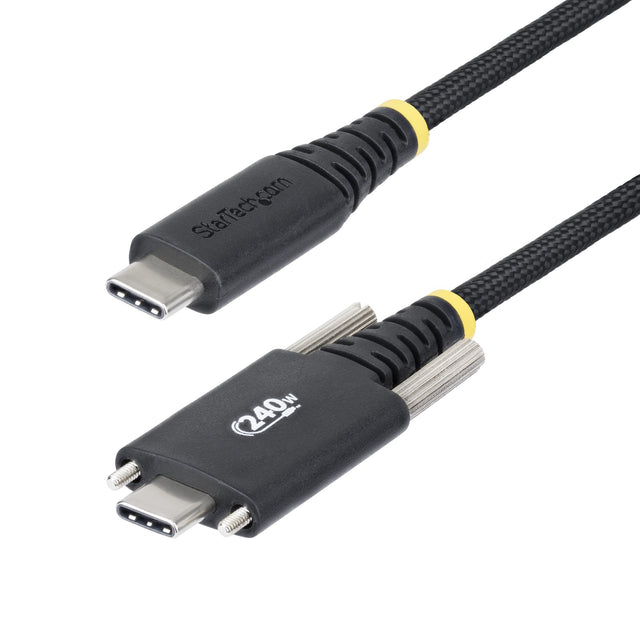 StarTech.com 6ft (2m) USB-C Charging Cable, Durable and Ultra-Flexible, Side Screw Locking, 240W (5A) PD EPR, USB 2.0 Laptop Charger Cable, USB-IF Certified, Rugged USB-C Charging Cord