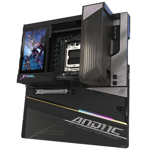 GIGABYTE X870E AORUS XTREME X3D AI TOP Motherboard - Supports AMD Ryzen 9000 Series CPUs, 24+2+2 phases VRM, up to 9000MHz DDR5 (OC), 2xPCIe 5.0 M.2 + 3xPCIe 4.0 M.2, WI-FI 7, 10GbE LAN, USB 4