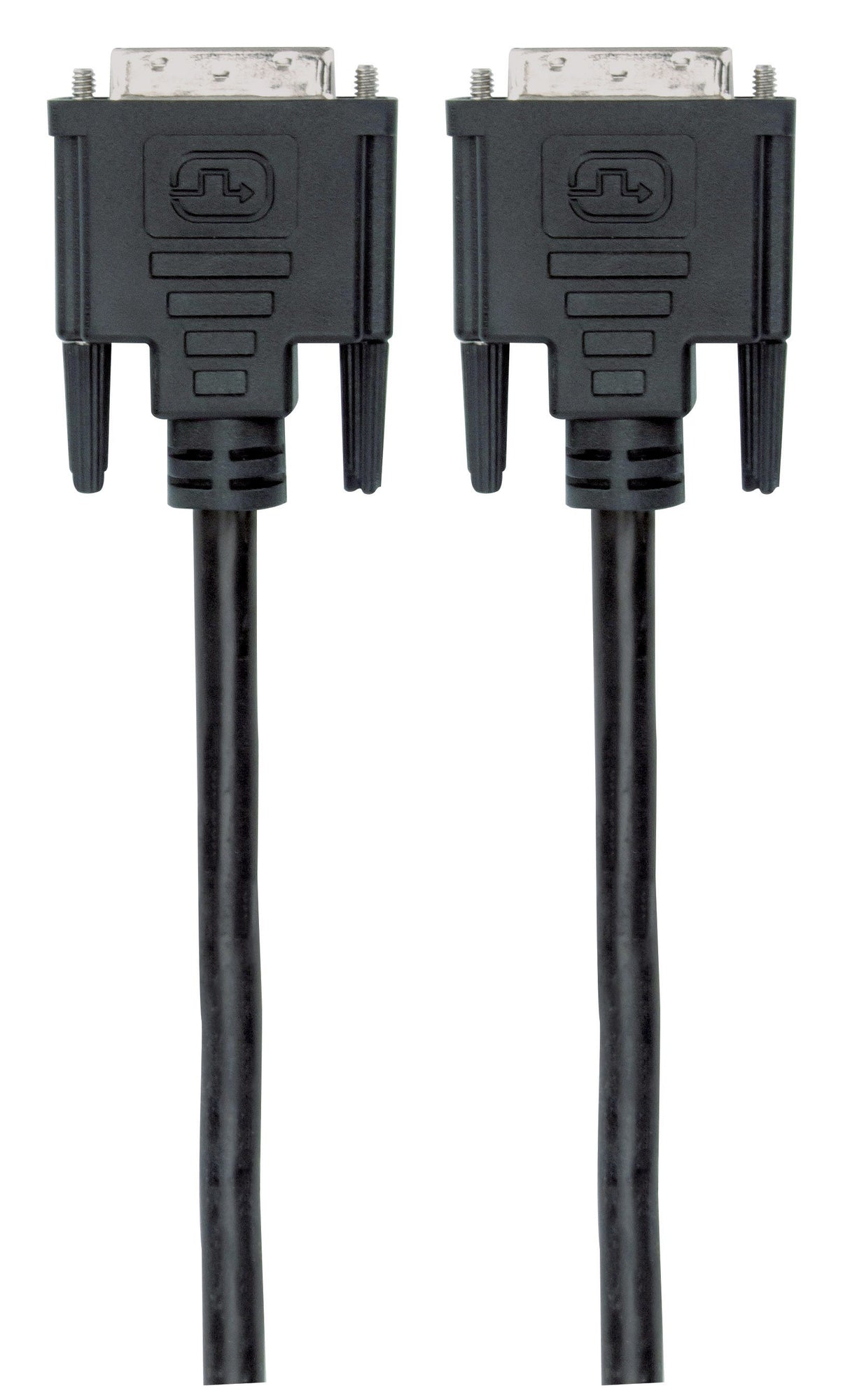 Manhattan Digital DVI-D Single Link Video Cable, 1.8m, Male to Male, Fully Shielded, Compatible with DVD-D, Black, Lifetime Warranty, Polybag