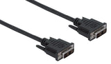 Manhattan Digital DVI-D Single Link Video Cable, 1.8m, Male to Male, Fully Shielded, Compatible with DVD-D, Black, Lifetime Warranty, Polybag