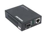 Intellinet 10GBase-T to 10GBase-R Media Converter, 1 x 10 GB SFP+ Slot, 1 x 10GB RJ45 Port