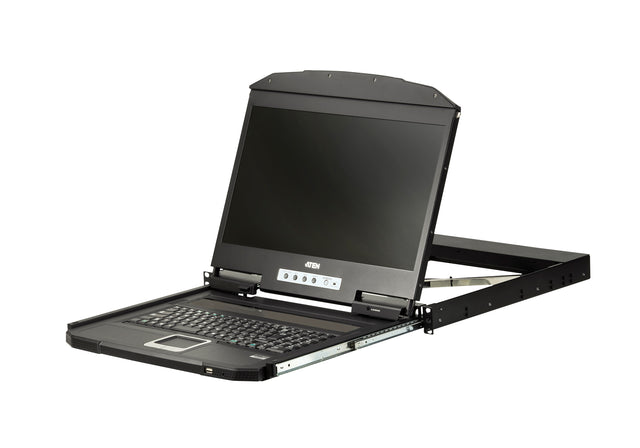 ATEN 1U Short Depth USB VGA Single Rail LCD