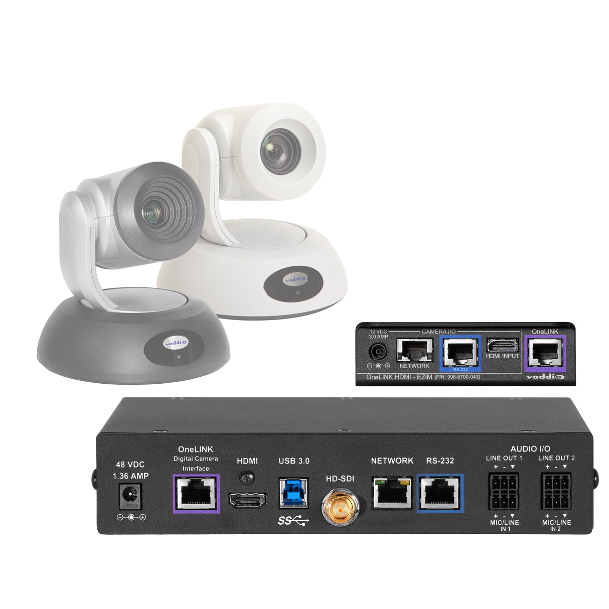 Vaddio Polycom Codec Kit for OneLINK Bridge to RoboSHOT HDMI Cameras