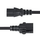 StarTech.com 6ft (1.8m) Power Extension Cord, Locking C14 to C13, PDU Power Cord, 10A 250V, 18AWG, AC Power Cable Extension, TAA Compliant, UL Listed