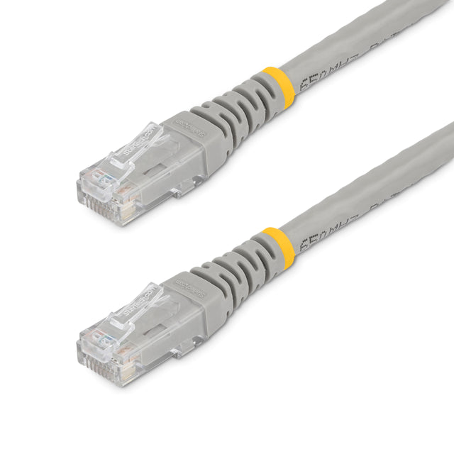 StarTech.com 25ft CAT6 Ethernet Cable - Gray CAT 6 Gigabit Ethernet Wire -250MHz 100W PoE RJ45 UTP Molded Network/Patch Cord w/Strain Relief/ Individually Tested