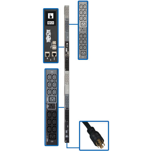 Tripp Lite PDU Monitored (3P)  5.8kW 208/120V 16A L21-20P 5.9'  /(45) 71.8"