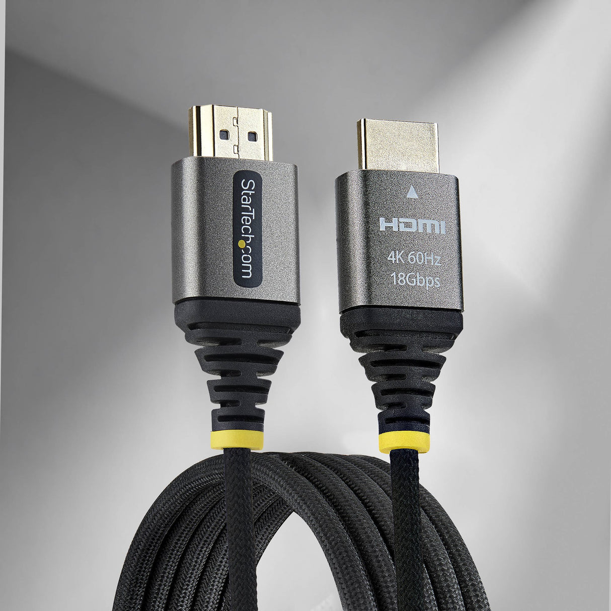 StarTech.com 3ft (91cm) Premium Certified High Speed HDMI Cable, Ultra Flexible HDMI Cable, 4K 60Hz/1440p 144Hz w/HDR10/ARC, 18Gbps, High Flex Braided HDMI Cord