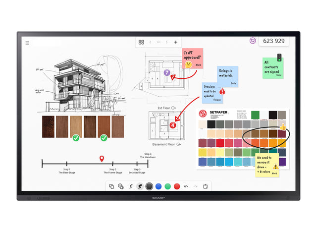 Sharp PN-LA652 Interactive flat panel 165.1 cm (65") LCD 450 cd/m² 4K Ultra HD Black Touchscreen