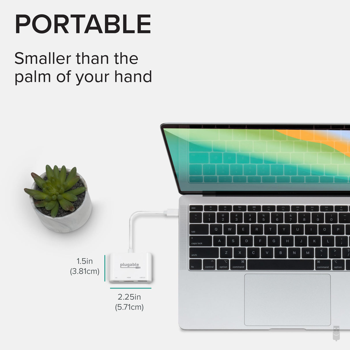 Plugable Technologies USB C to HDMI Multiport Adapter, Driverless 3-in-1 USB C Hub with 4K HDMI Output, USB 3.0 and USB-C Charging Port, Compatible with MacBook, Chromebook, Dell XPS, Thunderbolt 3 and More