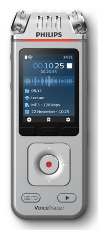 Philips DVT4115 Digital Voice Tracer Flash card Chrome, Silver