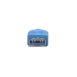 Manhattan USB-A to USB-A Extension Cable, 2m, Male to Female, Blue, 5 Gbps (USB 3.2 Gen1 aka USB 3.0), SuperSpeed USB, Lifetime Warranty, Equivalent to USB3SEXT2MBK (except colour).