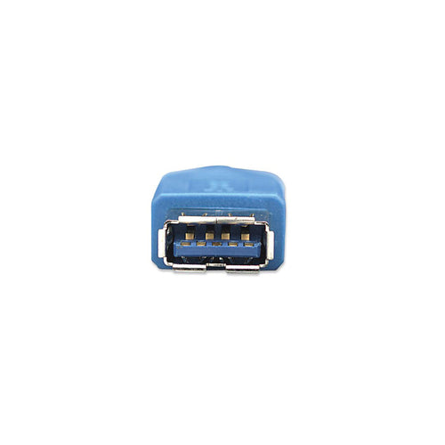 Manhattan USB-A to USB-A Extension Cable, 2m, Male to Female, Blue, 5 Gbps (USB 3.2 Gen1 aka USB 3.0), SuperSpeed USB, Lifetime Warranty, Equivalent to USB3SEXT2MBK (except colour).