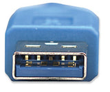 Manhattan USB-A to USB-A Extension Cable, 3m, Male to Female, 5 Gbps (USB 3.2 Gen1 aka USB 3.0), SuperSpeed USB, Blue, Lifetime Warranty, Polybag