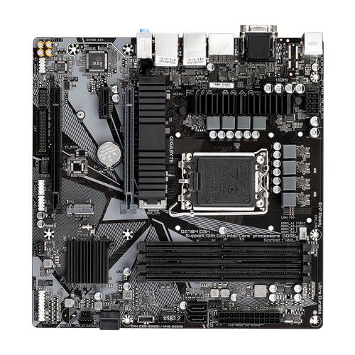 GIGABYTE Q670M D3H Motherboard - Supports Intel Core 14th CPUs, 6+1+1 Phases Hybrid Digital VRM, up to 5600MHz DDR5 (OC), 2xPCIe 4.0 M.2, 2.5GbE LAN, USB 3.2 Gen 2
