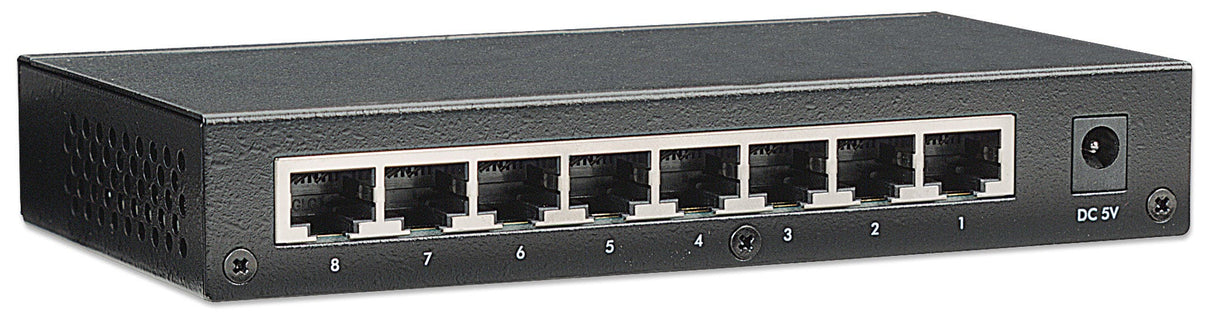 Intellinet 8-Port Fast Ethernet Office Switch, Desktop Size, Metal, IEEE 802.3az (Energy Efficient Ethernet), Box