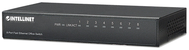 Intellinet 8-Port Fast Ethernet Office Switch, Desktop Size, Metal, IEEE 802.3az (Energy Efficient Ethernet), Box