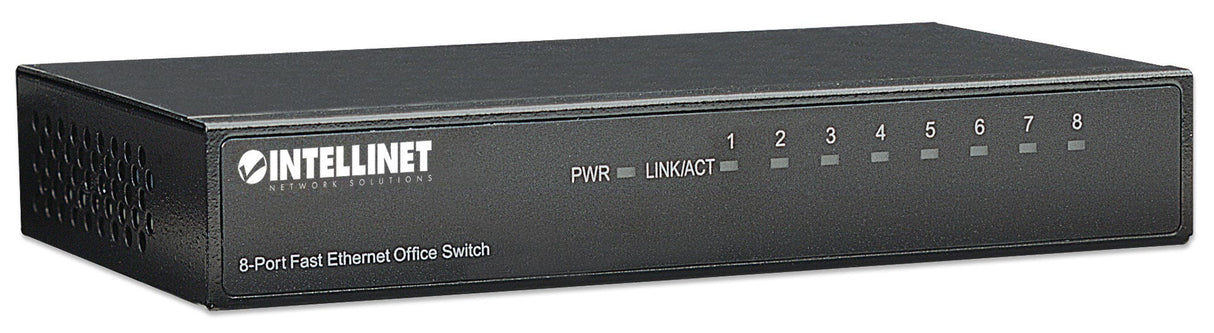Intellinet 8-Port Fast Ethernet Office Switch, Desktop Size, Metal, IEEE 802.3az (Energy Efficient Ethernet), Box