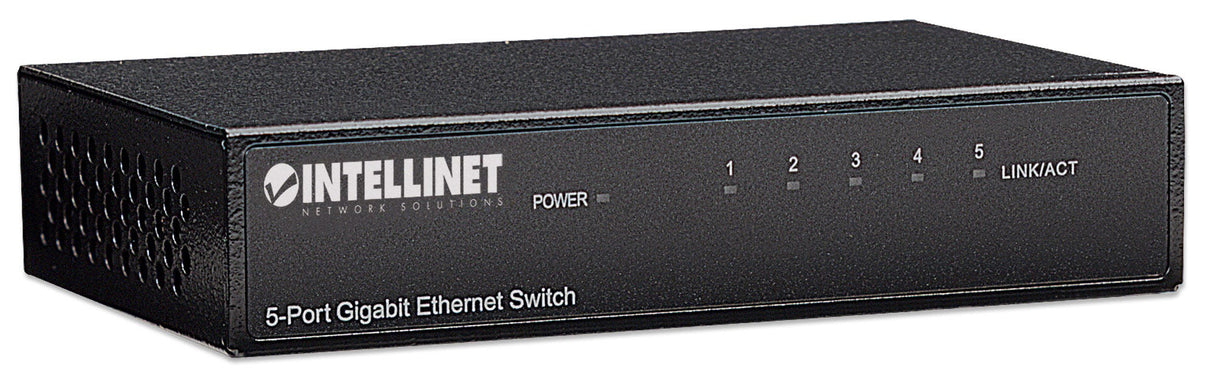 Intellinet 5-Port Gigabit Ethernet Switch, Desktop Size, Metal Housing, IEEE 802.3az (Energy Efficient Ethernet)