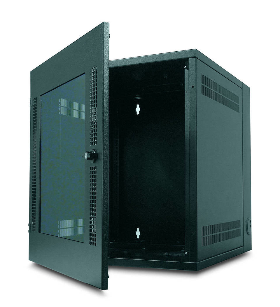APC NetShelter 13U Wallmount Rack Cabinet Glass Door Double Hinged Server Depth