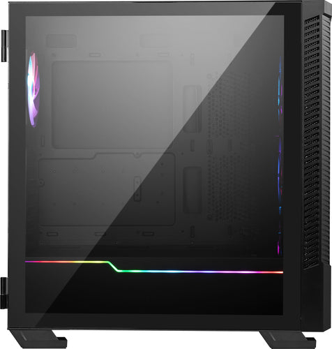 MSI MPG VELOX 100R Mid Tower Gaming Computer Case 'Black, 4x 120mm ARGB Fans, 1-6 ARGB Hub, ARGB light strip, USB Type-C, Tempered Glass, Center, E-ATX, ATX, mATX, mini-ITX'