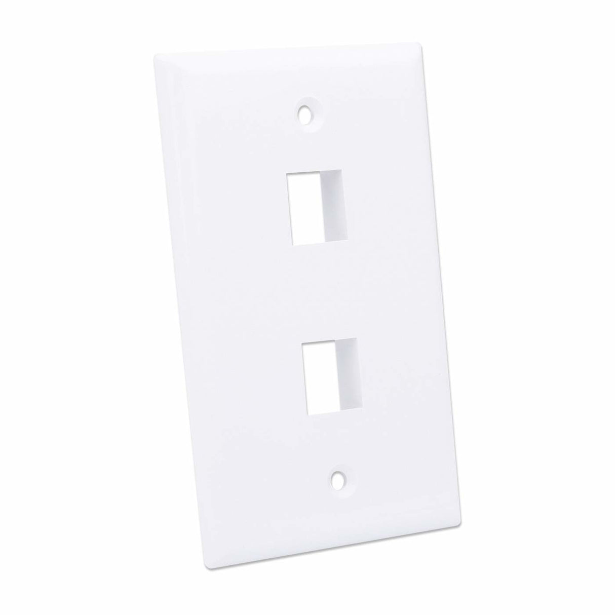 Intellinet 2-Outlet Keystone Wall Plate, White