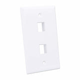 Intellinet 2-Outlet Keystone Wall Plate, White