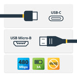 StarTech.com 1.6ft (50cm) USB-C to Micro USB-B Cable, Data Cord, USB 2.0, USB C to Micro-B Data Transfer Cable