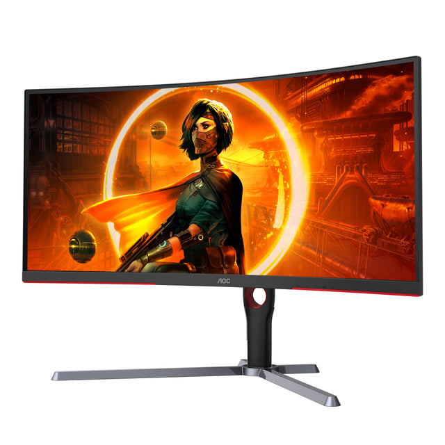 AOC G3 CU34G3S computer monitor 86.4 cm (34") 3440 x 1440 pixels Wide Quad HD LED Black, Red