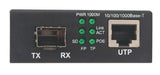 Intellinet Gigabit PoE+ Media Converter, 1 x 1000Base-T RJ45 Port to 1 x SFP Port, PoE+ Injector