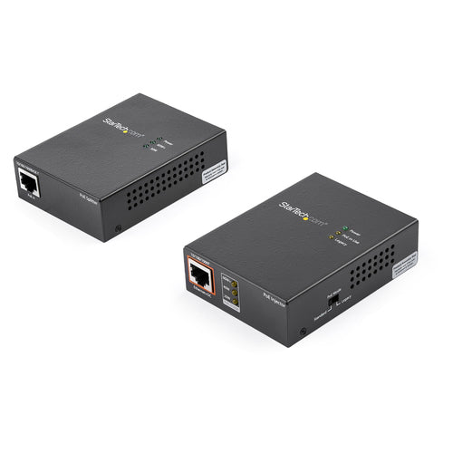 StarTech.com 1 Port Gigabit PoE Injector & Splitter Kit - 60W High Power over Ethernet Injector 100m/12-24V DC Splitter 802.3bt Midspan Single Port Ultra PoE LAN/RJ45 Security/Monitoring