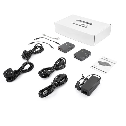 StarTech.com 1 Port Gigabit PoE Injector & Splitter Kit - 60W High Power over Ethernet Injector 100m/12-24V DC Splitter 802.3bt Midspan Single Port Ultra PoE LAN/RJ45 Security/Monitoring