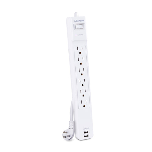 CyberPower CSP606U42A surge protector White 6 AC outlet(s) 125 V 1.8 m