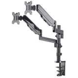 Manhattan Dual Desk Mount for TV & Monitors (Full Motion Gas Spring), For screens 10" to 27", Clamp or Grommet Assembly, VESA compatibility: 75x75 and 100x100mm - check the dimensions of the four mounting holes on back of screen to ensure it fits...