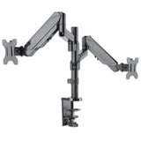 Manhattan Dual Desk Mount for TV & Monitors (Full Motion Gas Spring), For screens 10" to 27", Clamp or Grommet Assembly, VESA compatibility: 75x75 and 100x100mm - check the dimensions of the four mounting holes on back of screen to ensure it fits...