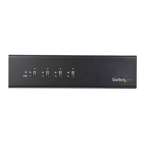 StarTech.com 4 Port Dual Monitor Dual Link DVI KVM Switch 1440p - Dual Screen/View/Display Compact USB KVM Switch w/Integrated USB 3.0 Hub & Audio - Dell HP Apple Lenovo TAA Compliant