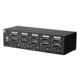StarTech.com 4 Port Dual Monitor Dual Link DVI KVM Switch 1440p - Dual Screen/View/Display Compact USB KVM Switch w/Integrated USB 3.0 Hub & Audio - Dell HP Apple Lenovo TAA Compliant