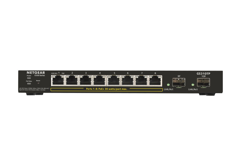NETGEAR 10-Port PoE Gigabit Ethernet Smart Switch (GS310TP)