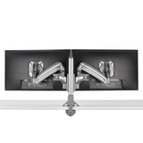 Chief KX Low-Profile Dual Monitor Arms, Column Desk Mount, Silver
