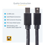 StarTech.com 6ft (2m) Mini DisplayPort Cable, 8K 60Hz HDR10, Ultra HD 4K 120Hz Video, mDP 1.4 Cable for Monitors Displays, Mini DisplayPort Cord - M/M
