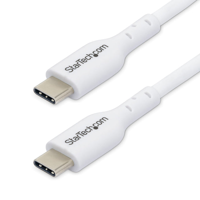 StarTech.com 6ft (1.8m) USB-C Charging Cable, Charge & Sync, 60W (3A) PD, USB 2.0 Laptop Charger Cable, TPE Jacket - White USB C Charging Cord
