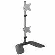 StarTech.com Vertical Dual Monitor Stand, Ergonomic Desktop Stacked Two Monitors, Free Standing Universal Monitor Mount, Height Adjustable - For up to two 27" or 34" Ultrawide (22lb/8kg) VESA Mount Displays