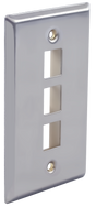 Wavenet FacePlate Stainless Steel Single Gang, 3-PORT
