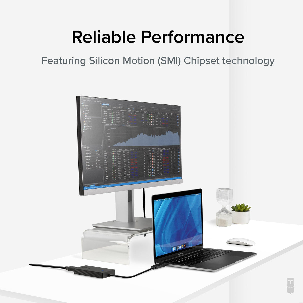 Plugable Technologies USB to DisplayPort Adapter. Connect one or more to any Mac or Windows System to add extra displays up to 1920x1080 60hz. USB C and A