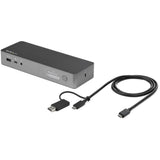 StarTech.com Universal Laptop Docking Station, Hybrid USB-C & USB-A Dock, Dual 4K DP & HDMI, 60W PD, Mac / Windows / Chrome OS, 4x USB 5Gbps Hub, GbE