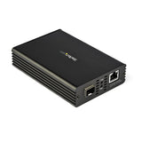 StarTech.com 10GbE Multi-Gigabit Open SFP+ Fiber Media Converter, Standalone 10 Gigabit Ethernet RJ-45 to 10GBASE-T SFP, Single-Mode / Multi-Mode, 9K Jumbo Frames