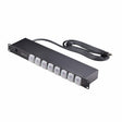 StarTech.com 8-Outlet Horizontal Rack Mount PDU, 1U Power Strip, Individual Outlet On/Off Switches w/Covers, 15A Circuit Breaker, 8ft/2.4m Cord, NEMA 5-15P/R, TAA