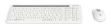 Manhattan Both Devices Support Bluetooth® 5.0 and 2.4 GHz Wireless, One Single USB-A Nano Receiver for Both, Sleek Wireless Keyboard with 12 Multimedia/Function Keys, Ambidextrous Optical Mouse with Three Buttons and Scroll Wheel, 1200 dpi, White